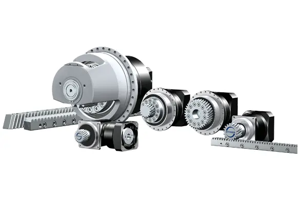 Innovatives Systemkonzept für Zahnstangengetriebe für hohe Präzision und Performance mit Ritzel, Flanschritze oder verschraubter Stützglocke.