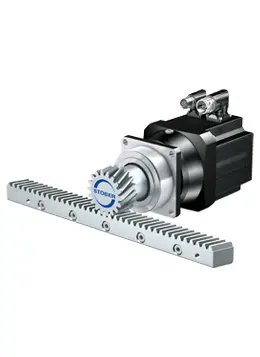 les réducteurs pignon et crémaillère à denture hélicoïdale de la gamme ZV reposent sur des pignons cémentés et rectifiés avec une qualité de la denture élevée. STOBER les combine avec les motoréducteurs planétaires PEZ précis et peu encombrants. 